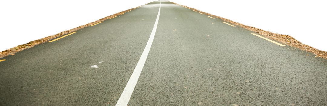 Empty Asphalt Road on Transparent Background Illustrating Travel