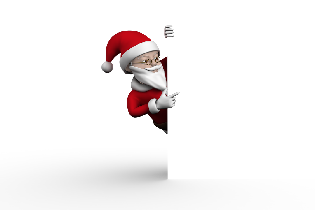 Transparent Cute Cartoon Santa Claus Waving from Behind Board - Download Free Stock Images Pikwizard.com