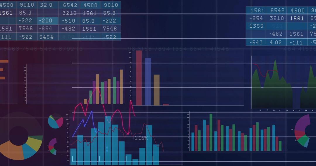 Digital Financial Data Processing and Analysis Graphics