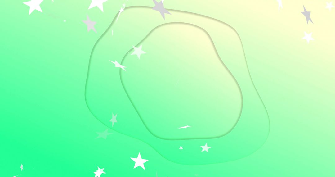 Abstract Green Layers with Stars Cosmo Design Art