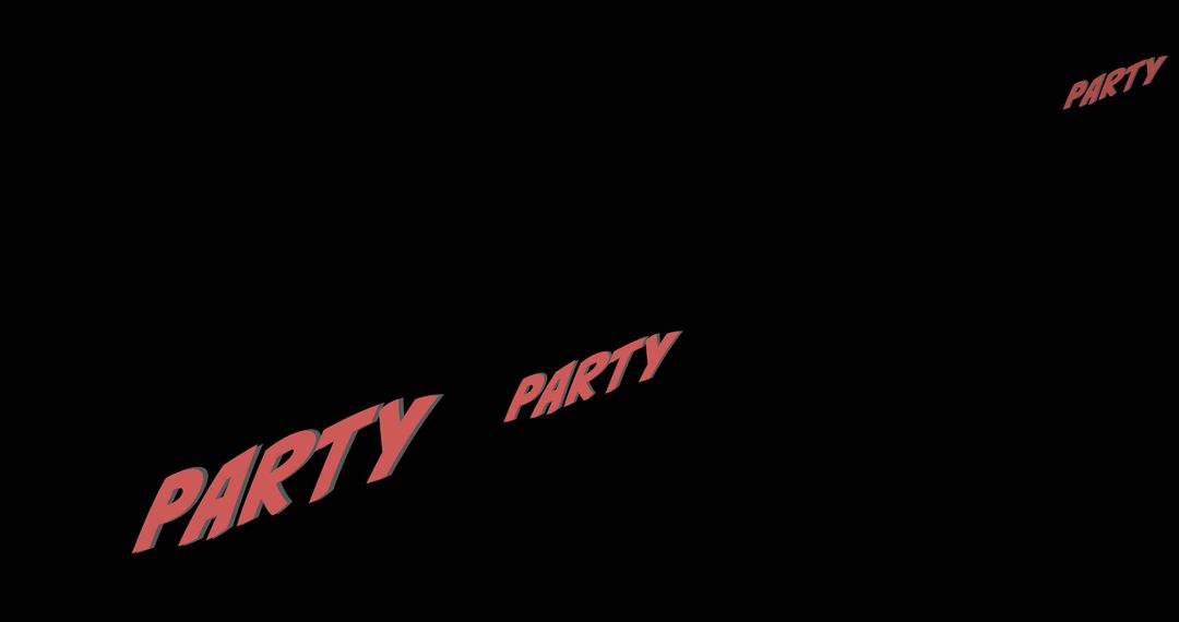 Retro Party Text on Black Background for Celebrations