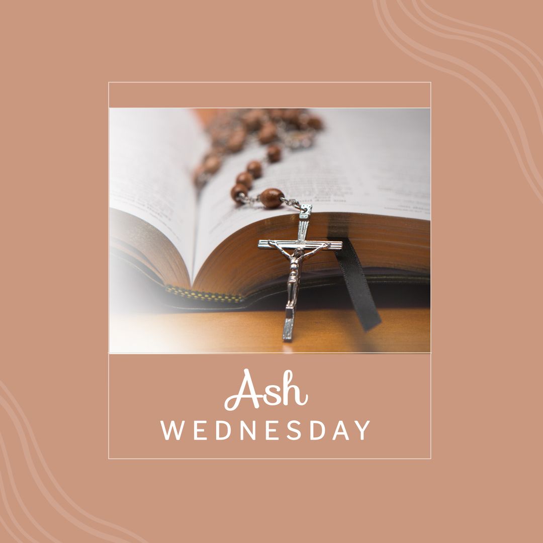 Ash Wednesday Message with Rosary and Open Bible