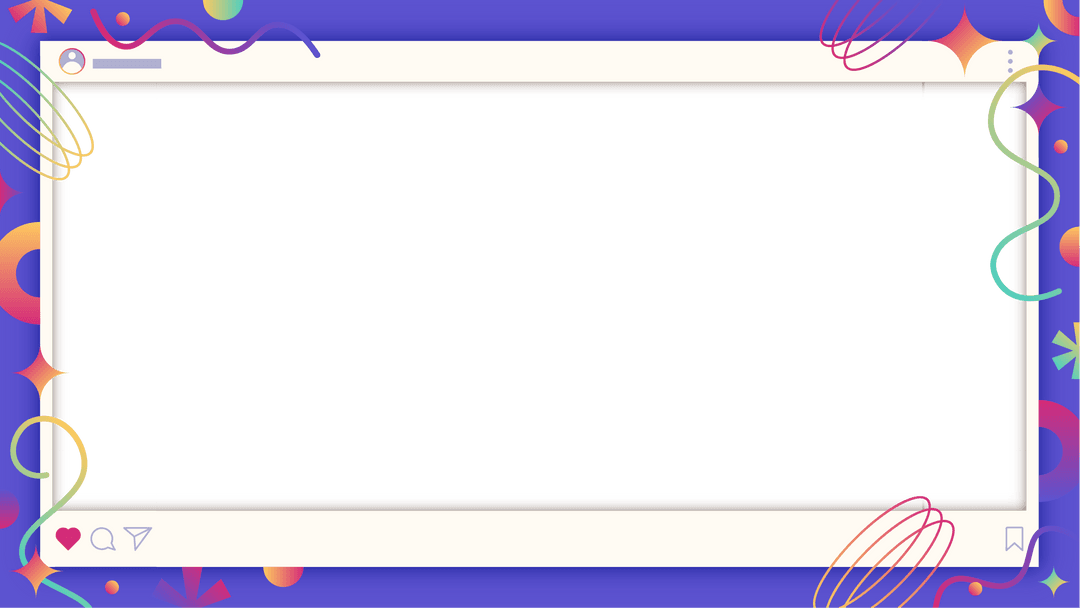 Social Media Frame with Transparent Design and Creative Elements