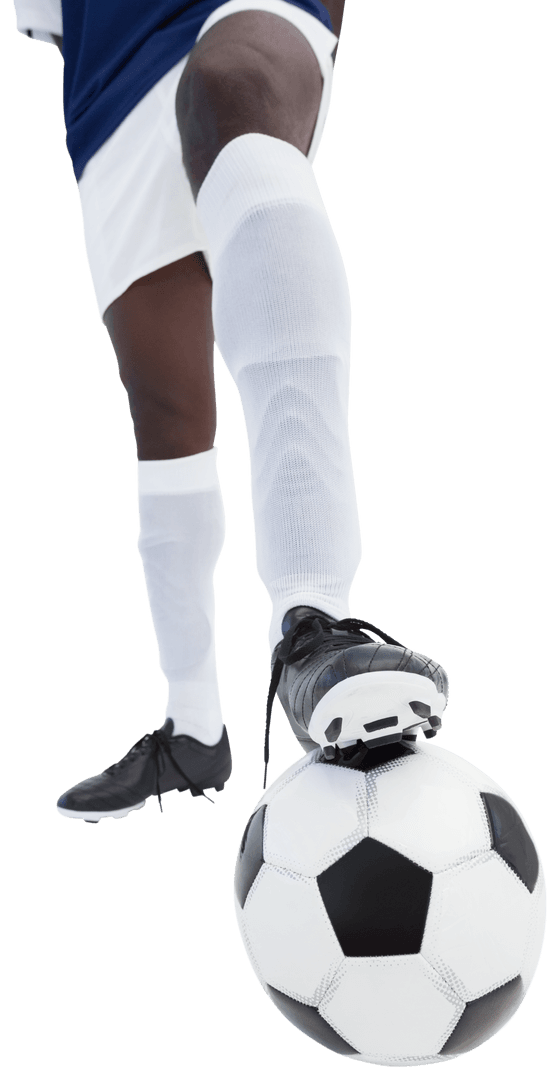 Transparent Soccer Player Balancing Ball with Foot