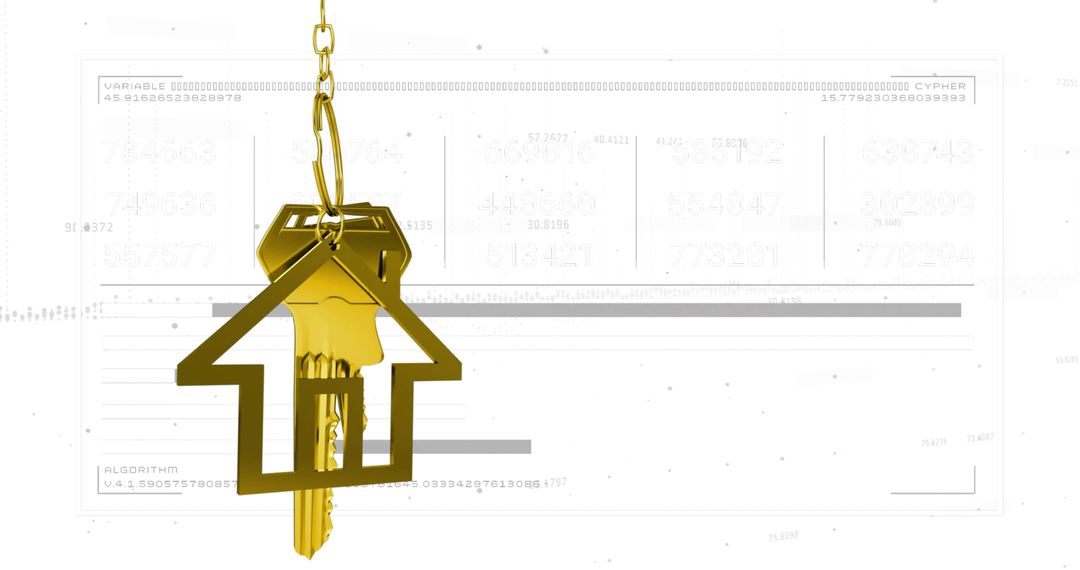 Futuristic Key with House-Shaped Keyring Demonstrating Security and Innovation