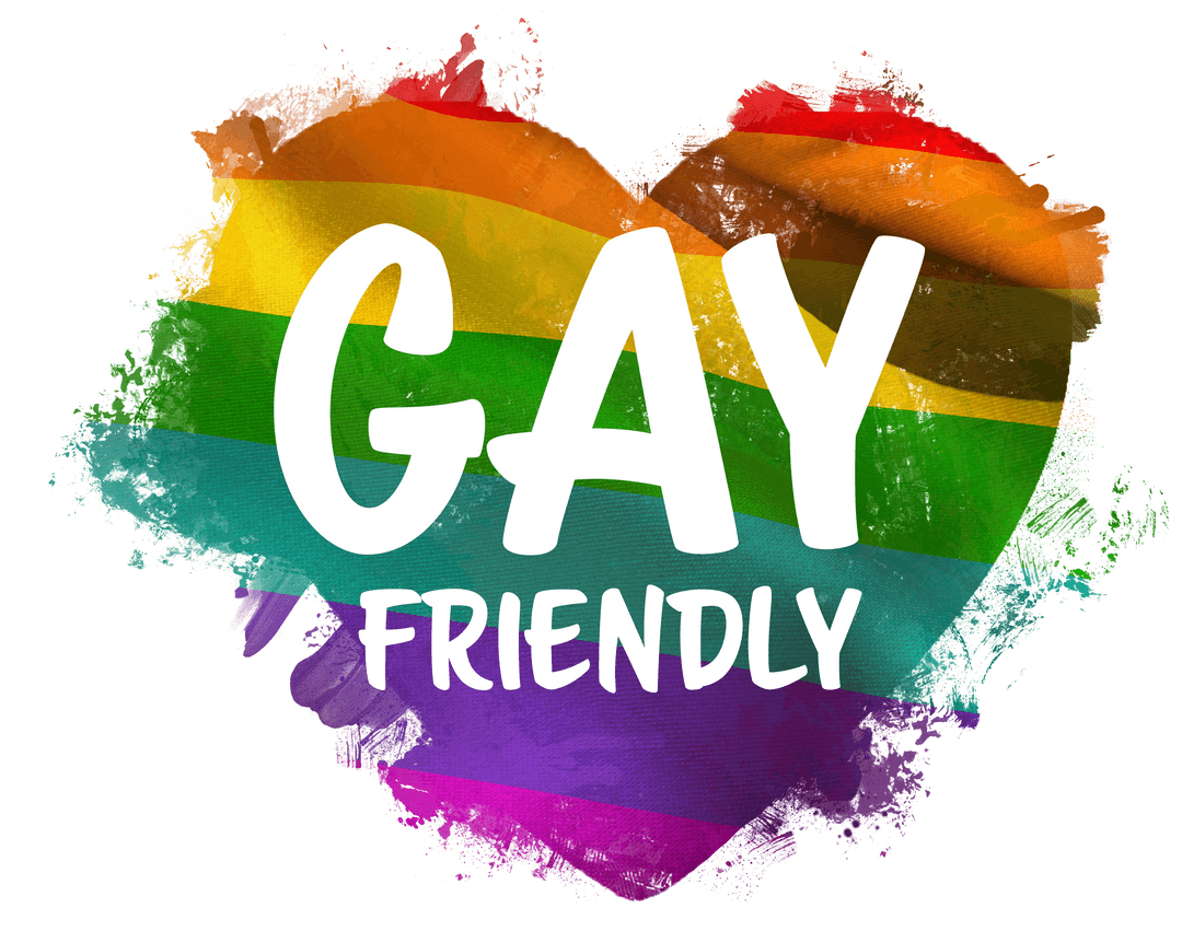 Colorful Gay Friendly Text with Rainbow on Transparent Background - Download Free Stock Images Pikwizard.com