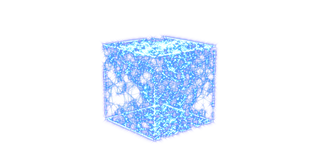 Futuristic Transparent 3D Molecular Cube Illustration