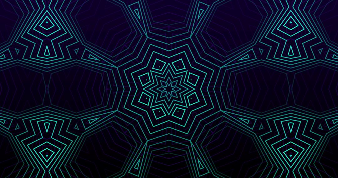 Hypnotic Kaleidoscope Patterns with Glowing Lines