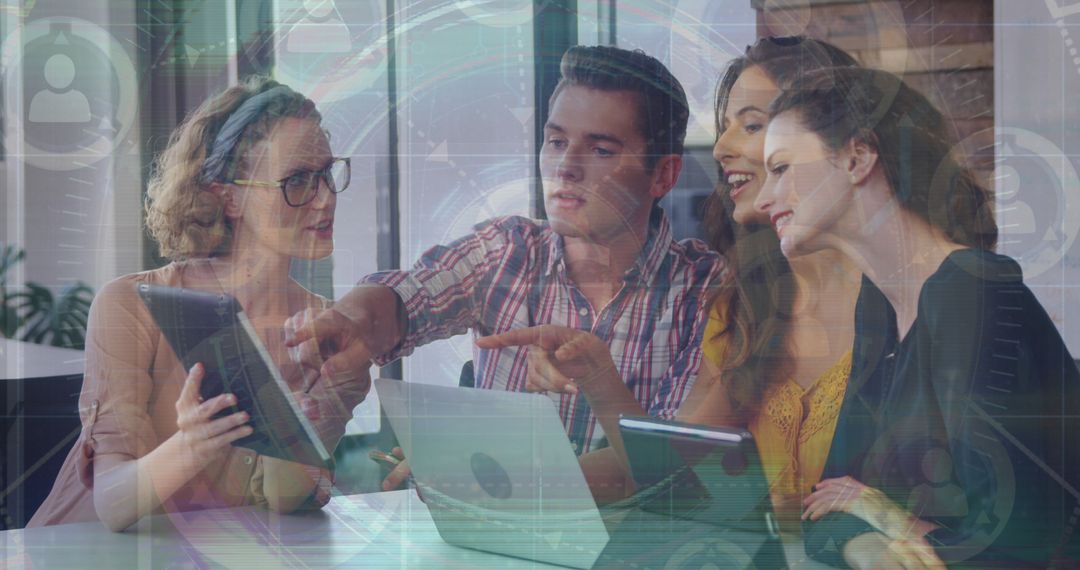 Diverse Coworkers Discussing Digital Security Solutions