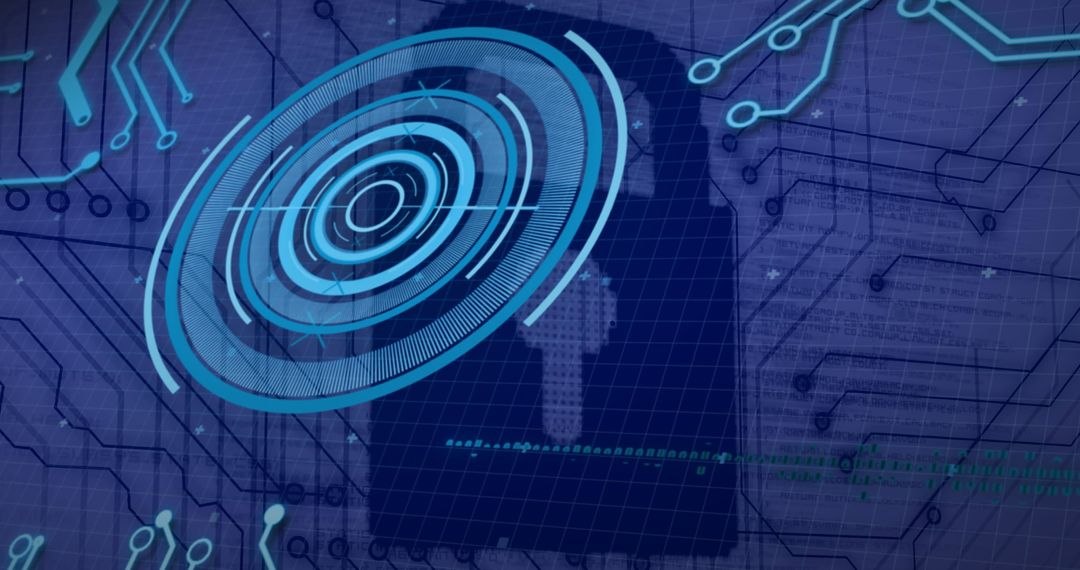 Futuristic Digital Security Padlock and Data Connections