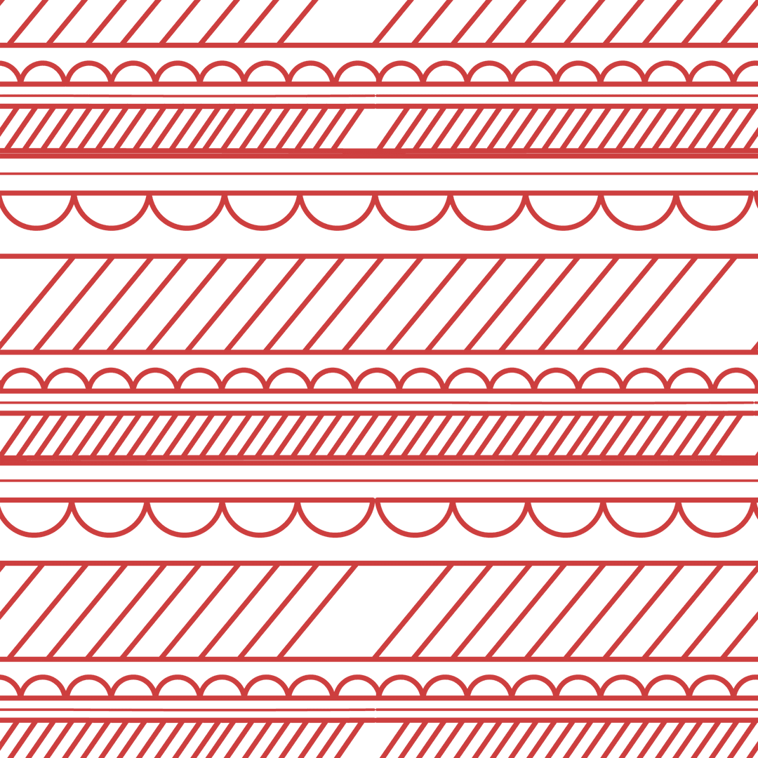 Abstract red linear patterns on transparent background