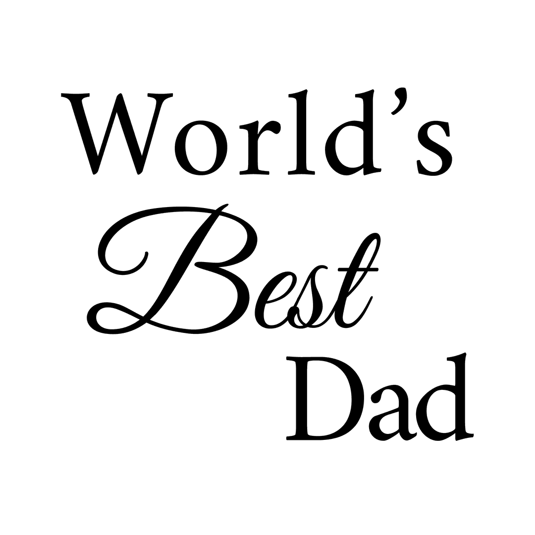 World's Best Dad Text on Transparent PNG Background