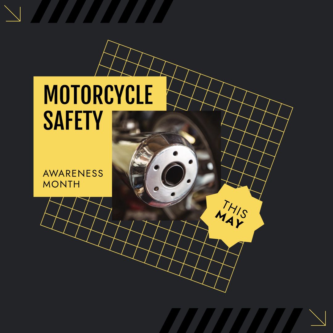 Motorcycle Safety Awareness Month Graphic Design with Tool