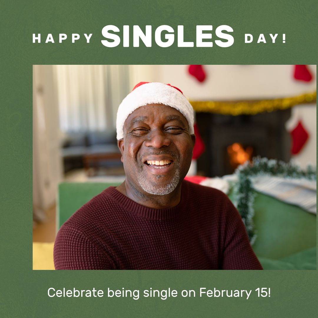 Senior Man Celebrating Singles Day with Festive Cheer