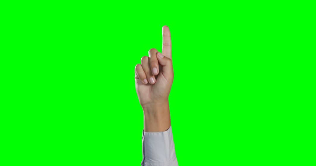 Hand Pointing Upwards Isolated on Green Background - Free Images, Stock Photos and Pictures on Pikwizard.com