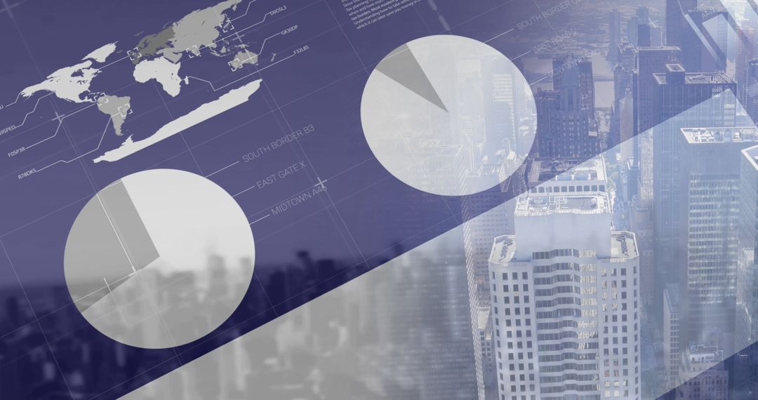 Global Finance Data Displayed Over Dynamic Cityscape Background