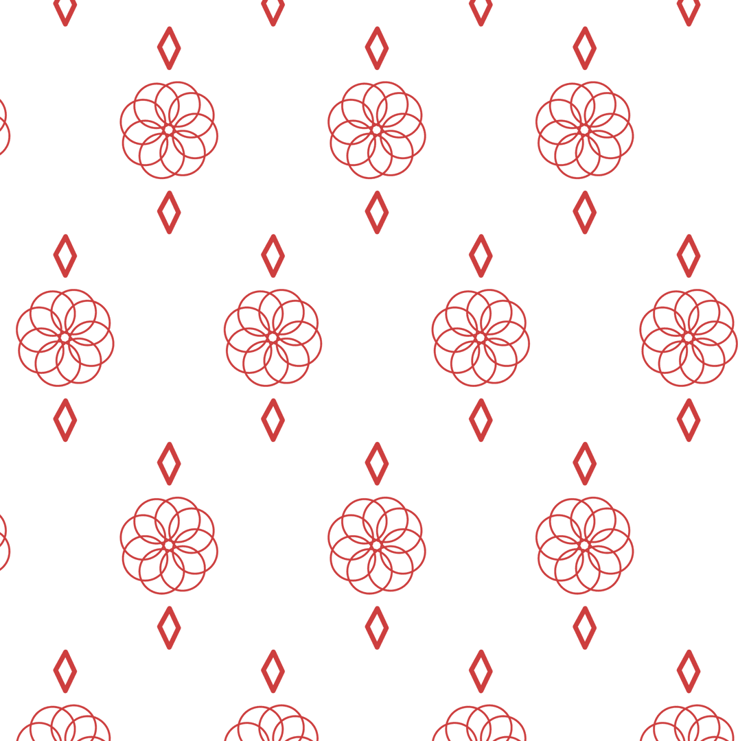Seamless Red Geometric Patterns on Transparent Background