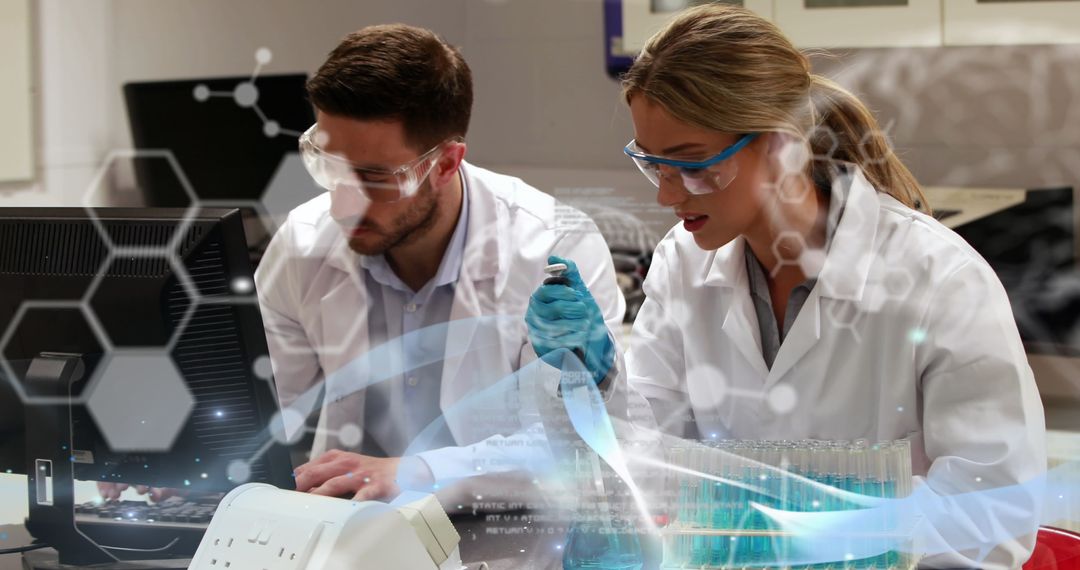 Research Collaboration: Scientists Analyzing Data in Laboratory