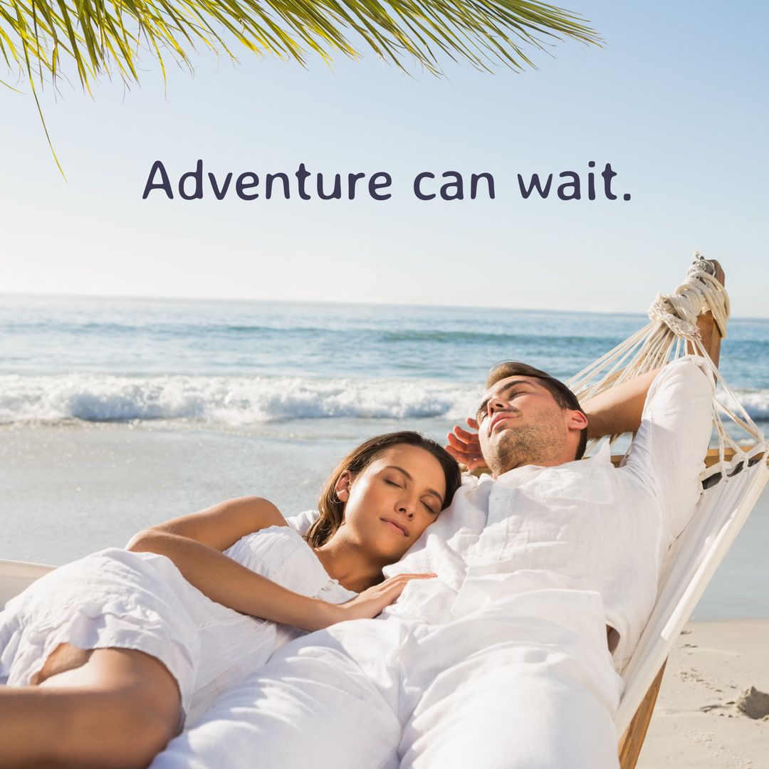 Couple Relaxing in Hammock, Enjoying Tranquil Beach Atmosphere