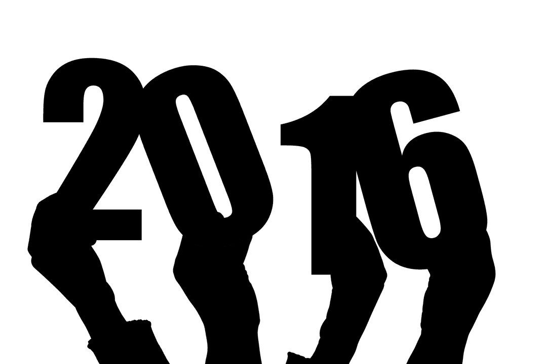 Hands Holding Number 2016 on Transparent Background Illustration