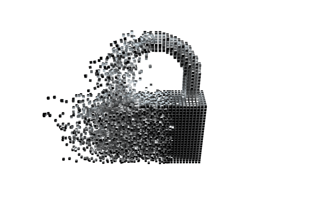 Transparent Digital Lock Breaking Into Glitching Particles - Download Free Stock Images Pikwizard.com