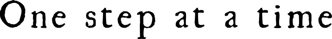 Motivational Quote 'One Step at a Time' on Transparent Background