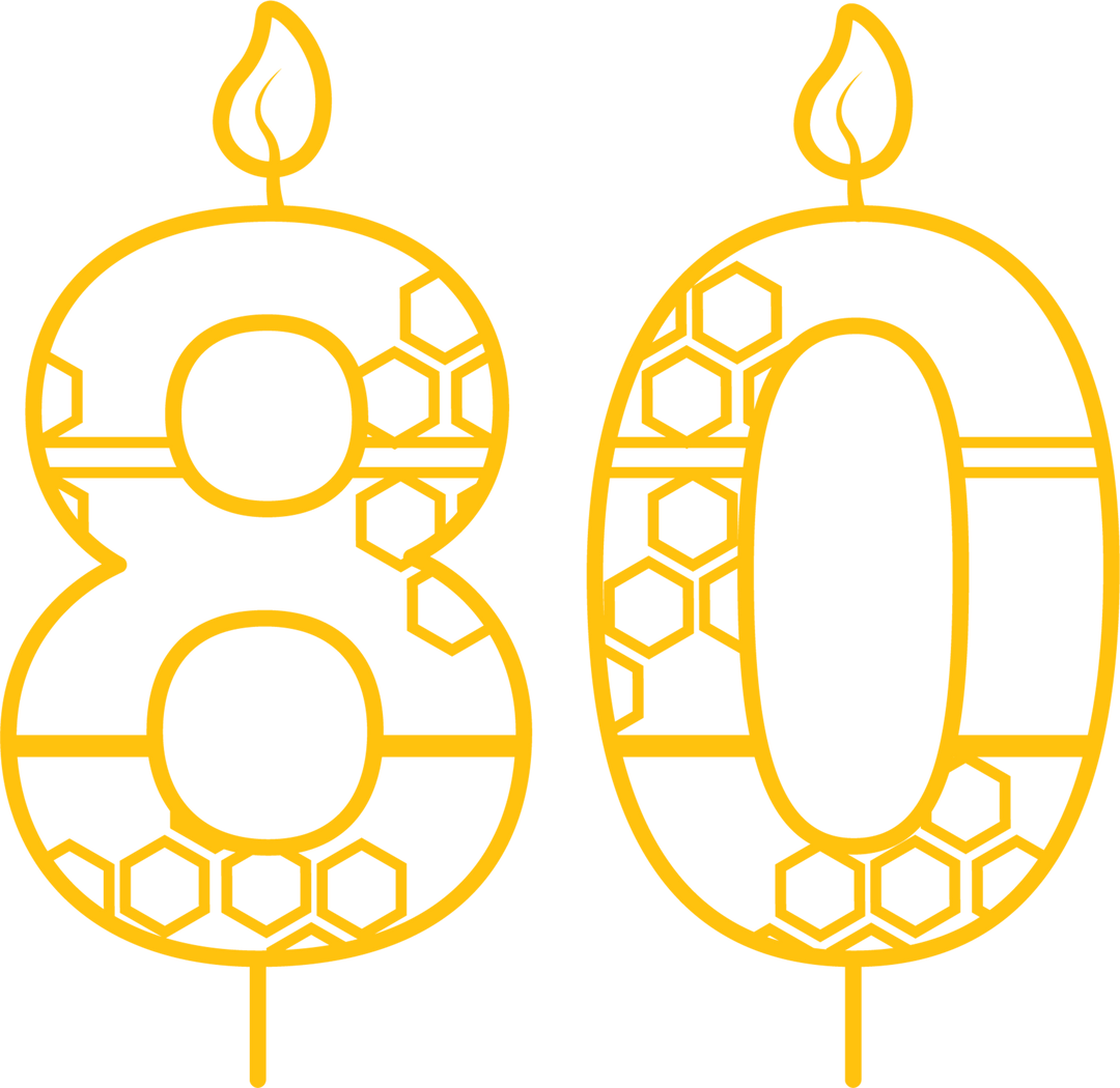 Yellow 80th Birthday Candle Illustration with Transparent Background - Download Free Stock Images Pikwizard.com