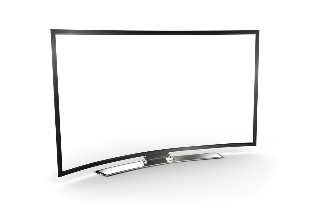 Transparent Curved Flat Screen Monitor Frame on Display Stand - Download Free Stock Images Pikwizard.com