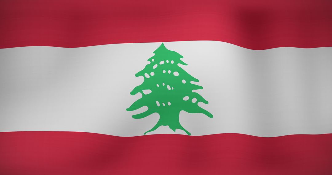 Waving Lebanese Flag Symbolizing National Pride and Identity