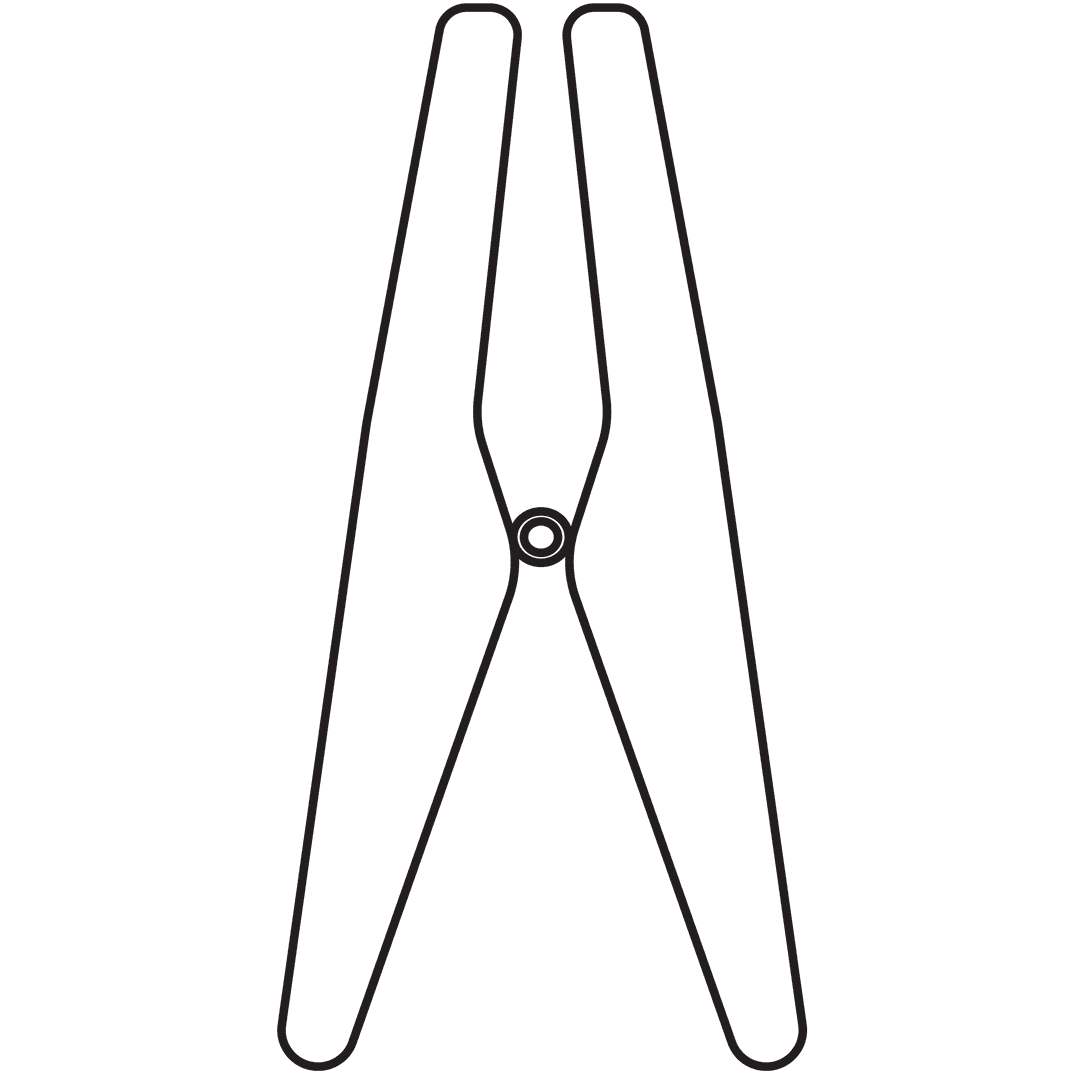Transparent Clothes Peg Outline for Laundry Icon
