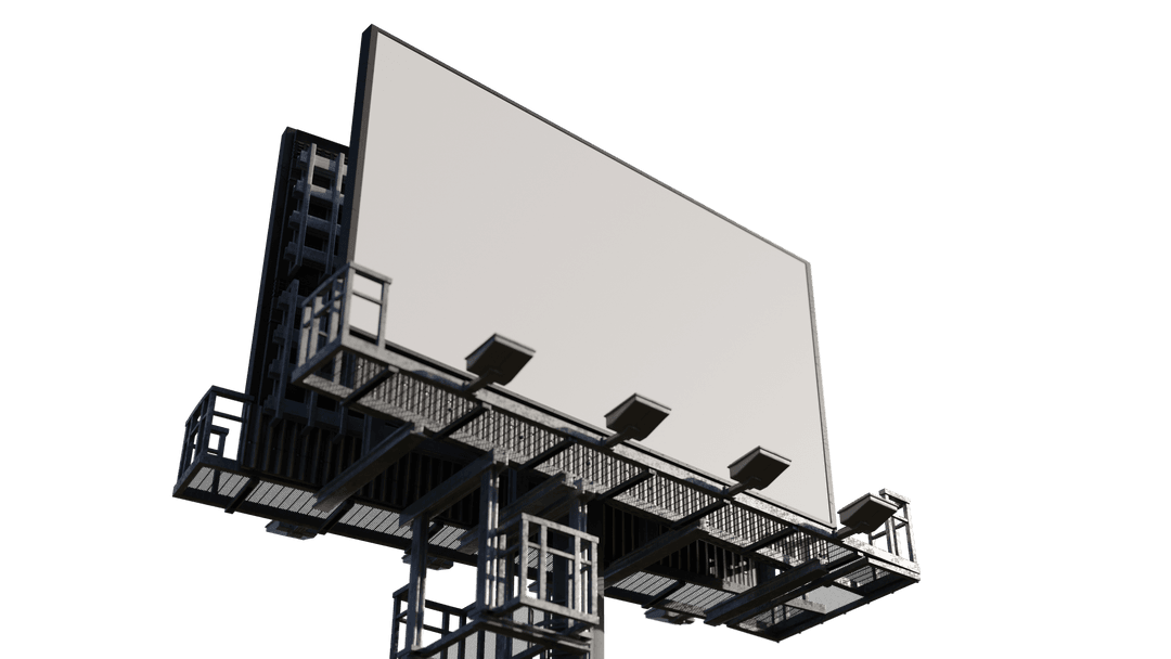 Transparent Billboard with Empty Copy Space on Isolated Background