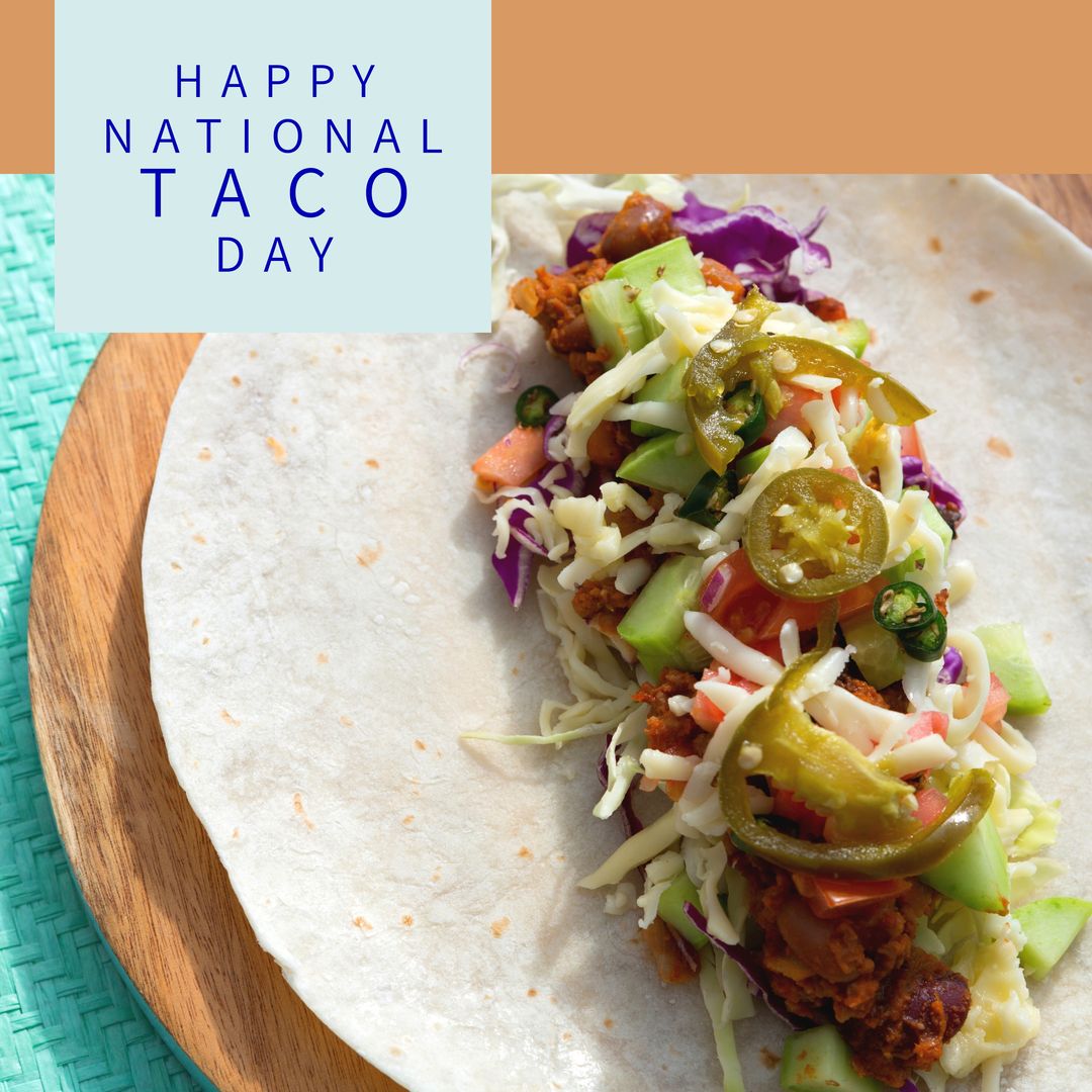 National Taco Day Celebration with Fresh Ingredients - Download Free Stock Templates Pikwizard.com