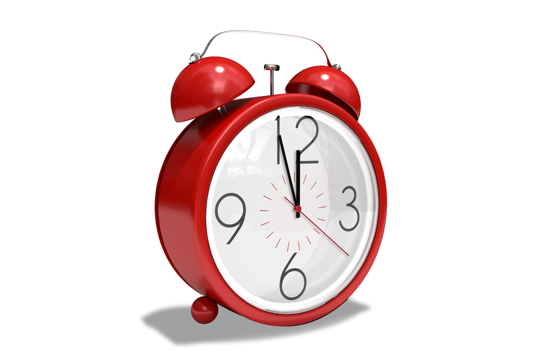 Red Vintage Alarm Clock Transparent PNG Isolated on Clear Background - Download Free Stock Images Pikwizard.com