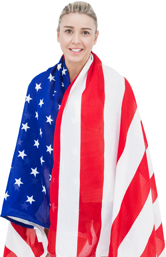 Transparent Female Athlete Wrapped in American Flag - Download Free Stock Images Pikwizard.com