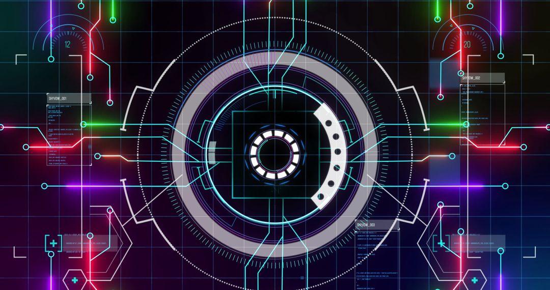 Futuristic Digital Interface with Circuit Elements