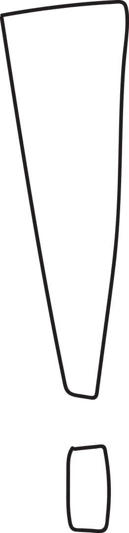 Digital Exclamation Mark on Transparent Background