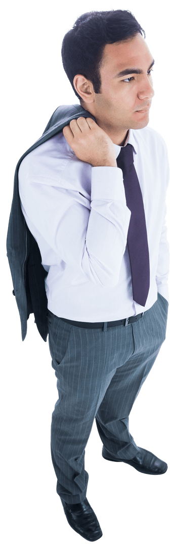 Confident Biracial Businessman in Professional Attire Transparent