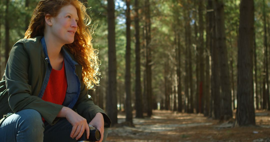 Young Woman Exploring Forest with Camera - Free Images, Stock Photos and Pictures on Pikwizard.com