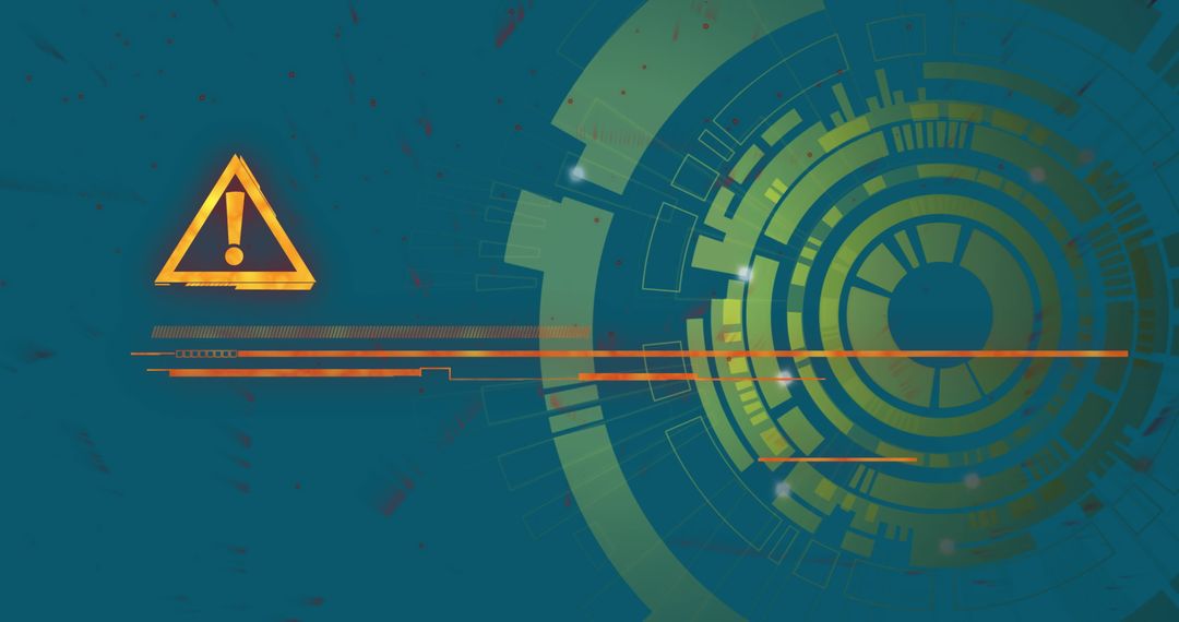 Technical Warning Alert Graphic with Futuristic Design Elements