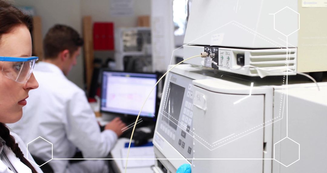 Scientist Analyzing Data with Advanced Lab Equipment