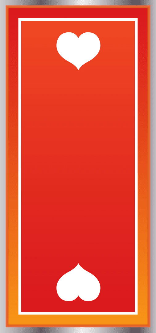 Red Rectangle with Hearts and Copy Space on Transparent Background
