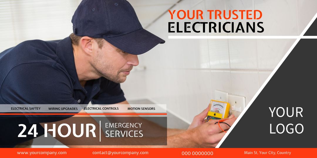 Professional Electrician Installing Electrical Equipment