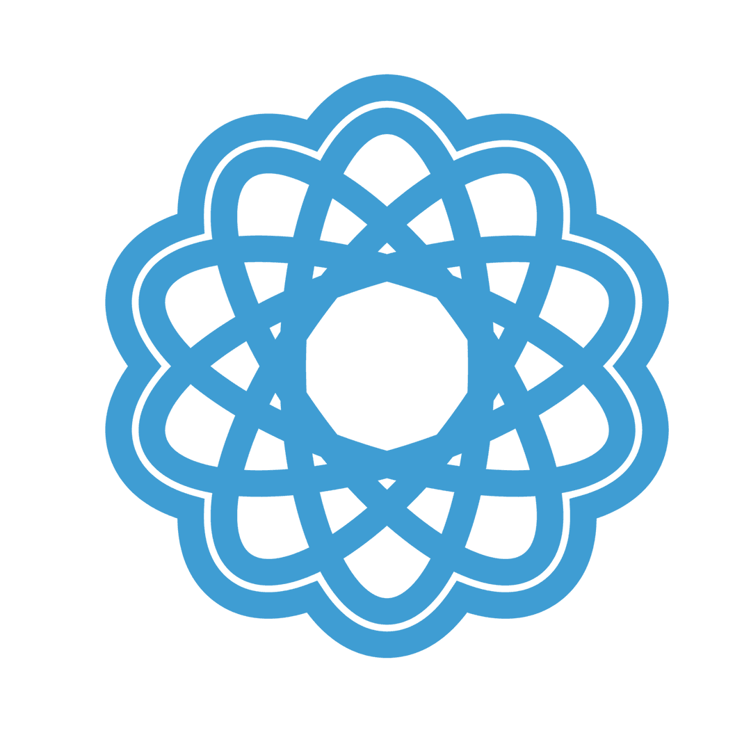 Abstract Blue Pattern Design on Transparent Background