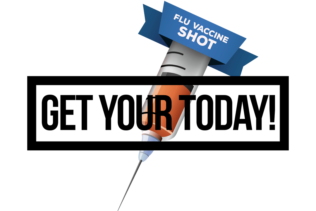 Flu Vaccine Shot Graphic with Transparent Background for Health Campaigns