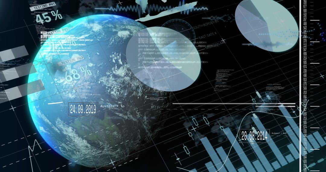 Abstract Globe with Digital Data Overlay for Technology Concept