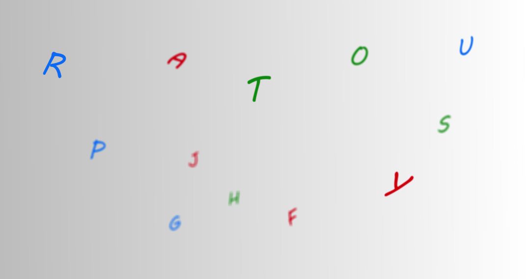 Colorful Random Alphabet Letters on White Background