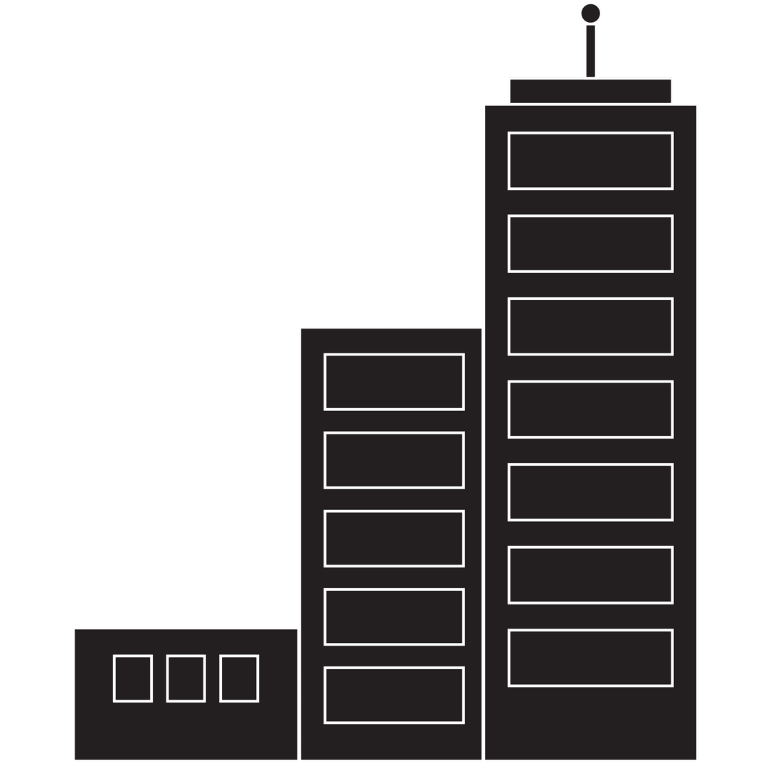 Transparent Silhouette of Modern Skyscrapers with Copy Space