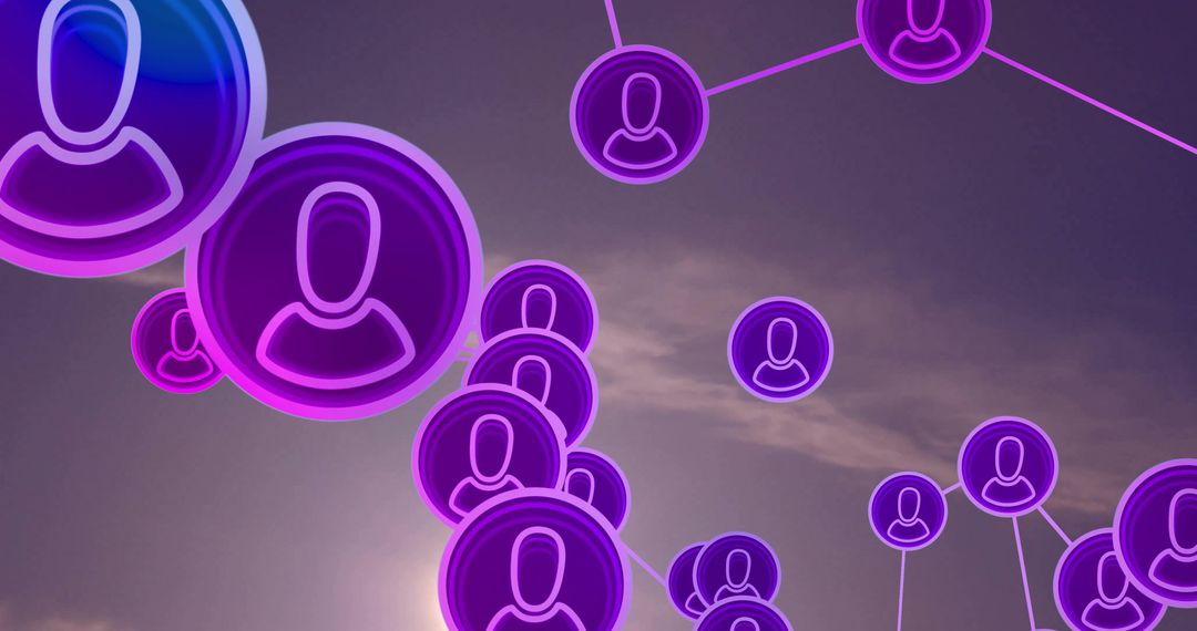 Floating Glowing Network User Profiles