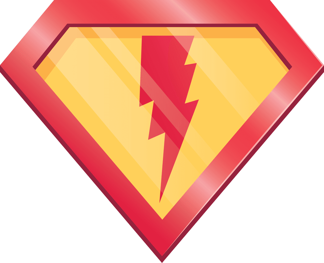 Superhero Thunder Emblem on Transparent Background