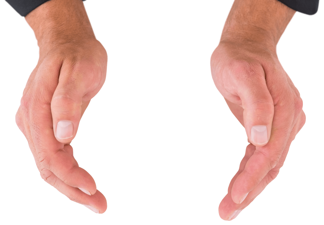 Hands Open for Holding Transparent Mockup